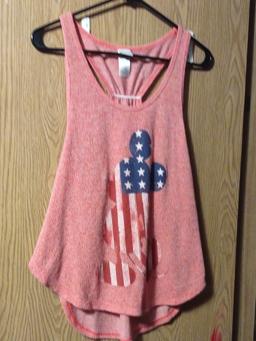 Pink Sleeveless Tank Top with Flag Mickey